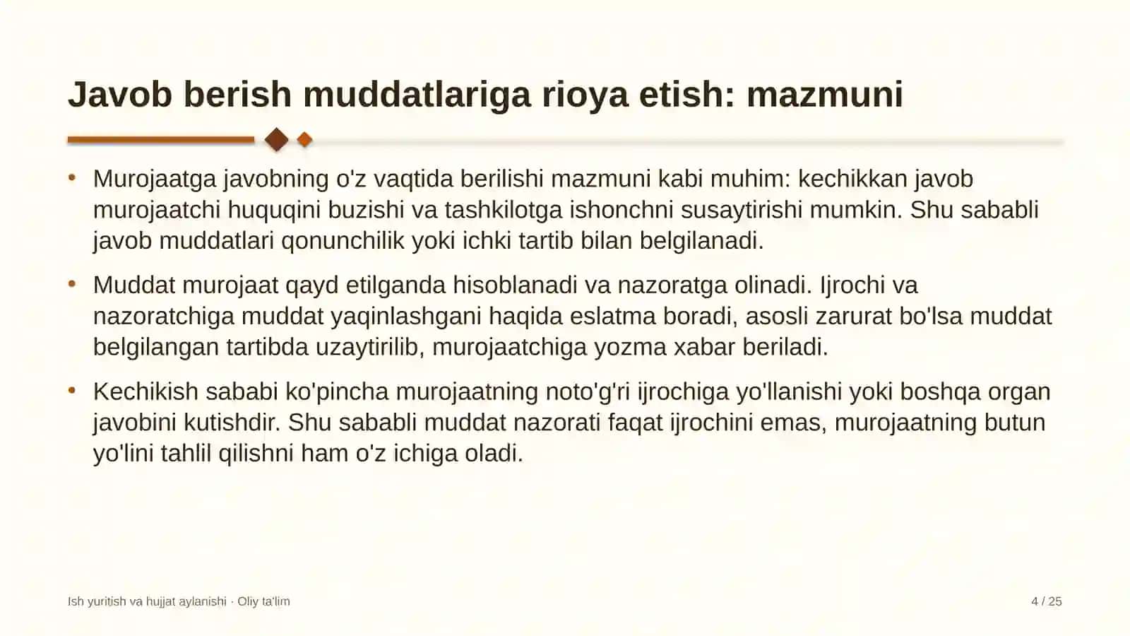 Elektr energiyasi bozorida murojaatlarga javob berish muddatlariga rioya etish 4