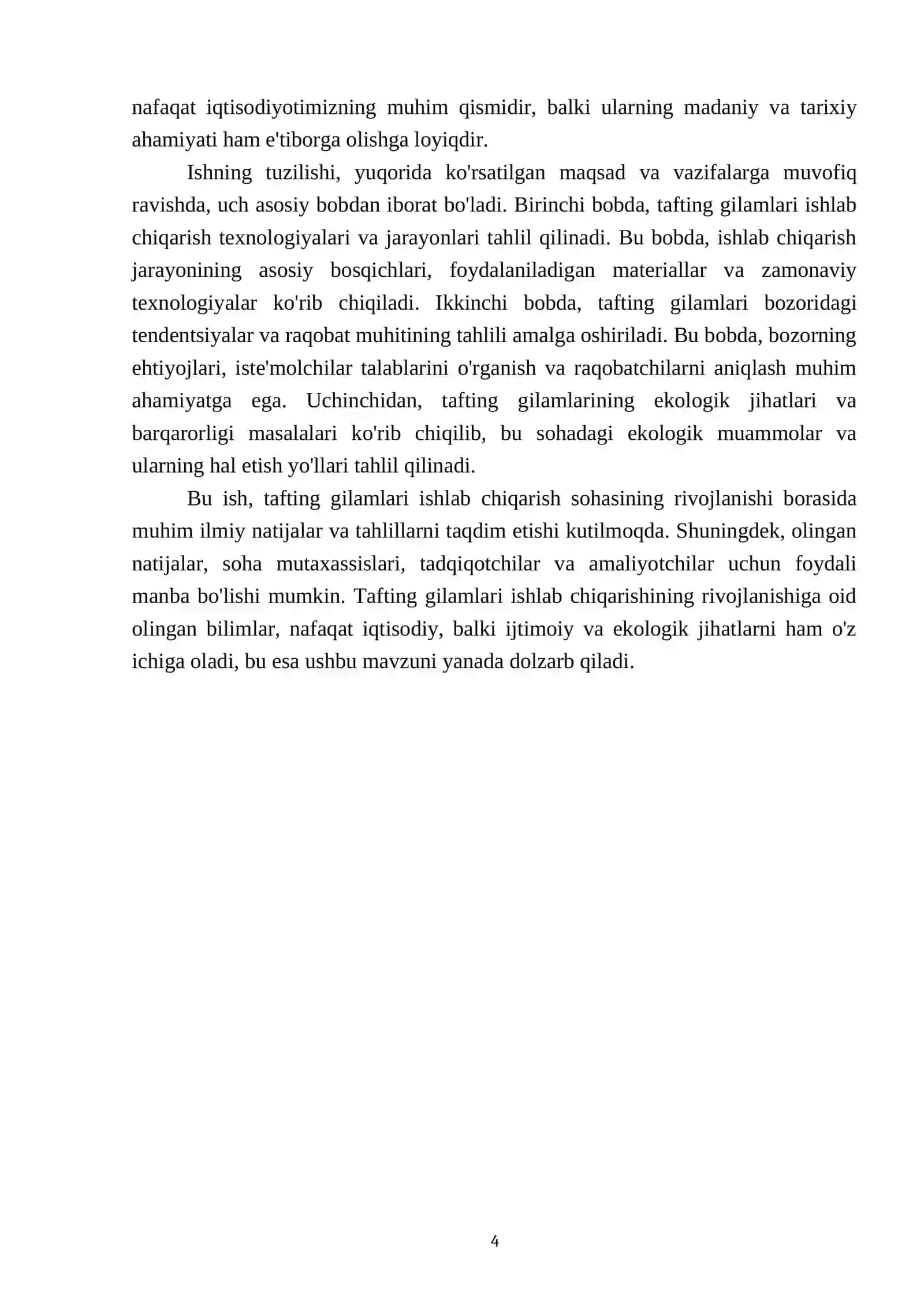 Tafting gilamlari ishlab chiqarishni rivojlanishi 4