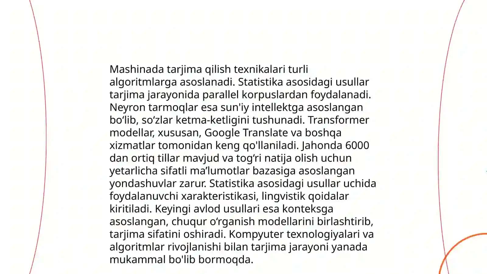 Kompyuterda analiz va sintez. Ingliz tilidagi gaplarni o'zbek tiliga tarjima qilish algoritmi 4