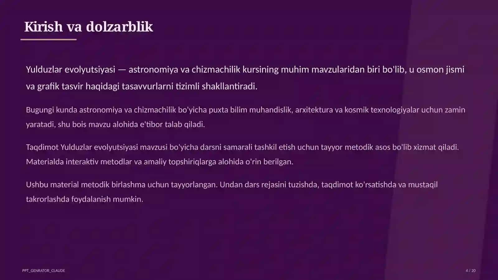 Yulduzlar evolyutsiyasi (11-sinf) 4