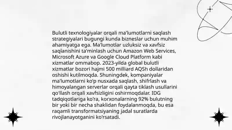 Bulutli texnologiyalardan foydalanish xususiyatlari 4