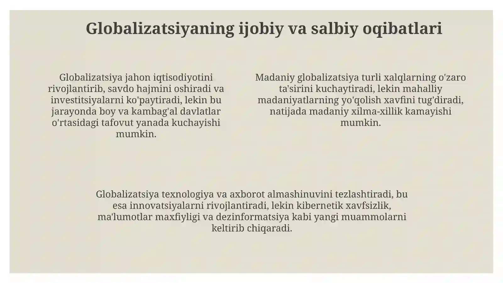 Globallashuv va umumbashariy muammolarning falsafiy jihatlari 4
