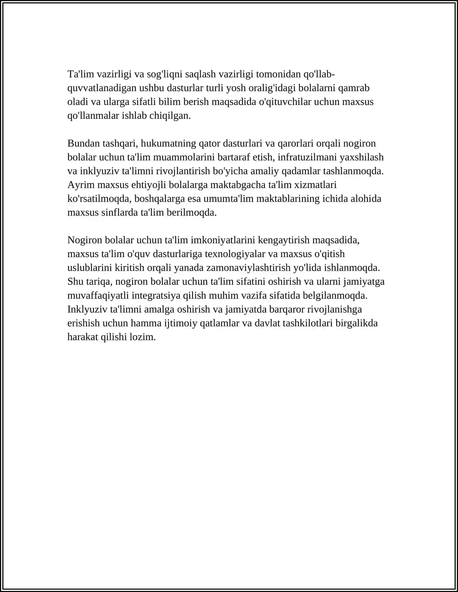 NOGIRON BOLALAR UCHUN TUZATISH TARBIYASI 4