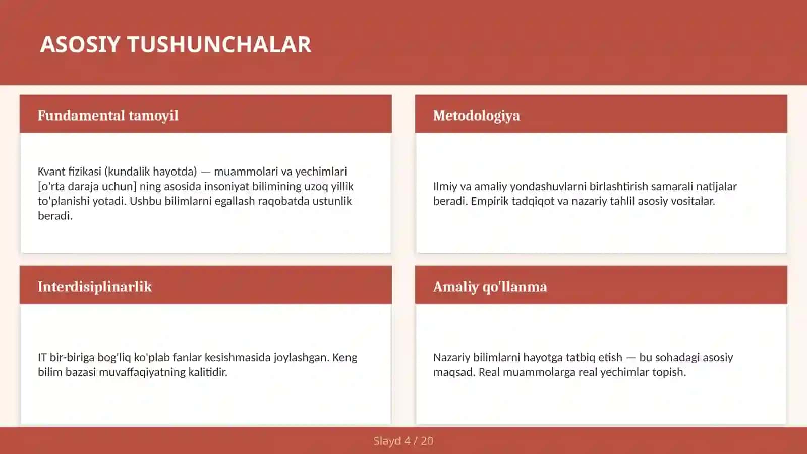 Kvant fizikasi (kundalik hayotda) — muammolari va yechimlari [o'rta daraja uchun] 4