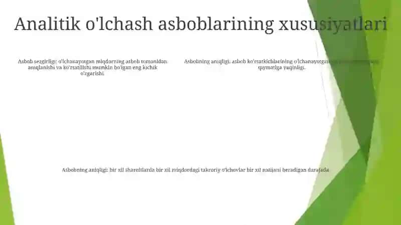 Analitik OʻLchash Asboblarining Turlari Tuzilishi Xossalari Va Qisimlari 4