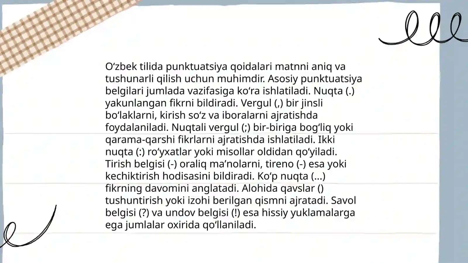 Punktuatsiya – fikrni yozma mukammal ifodalash vositasi 4