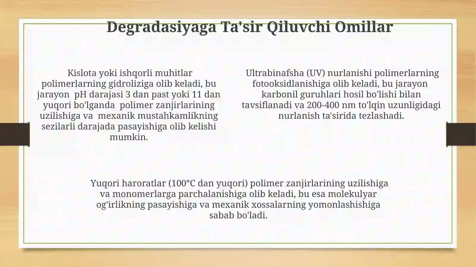 Polimerlarning destruksiyasi 4