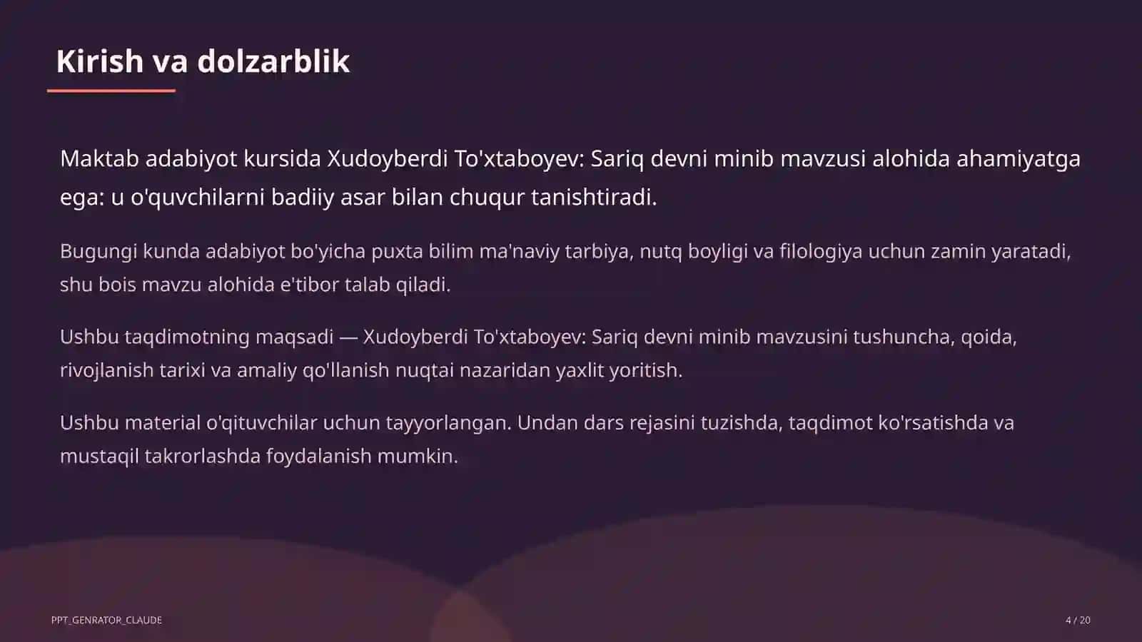 Xudoyberdi To'xtaboyev: Sariq devni minib (6-sinf) 4