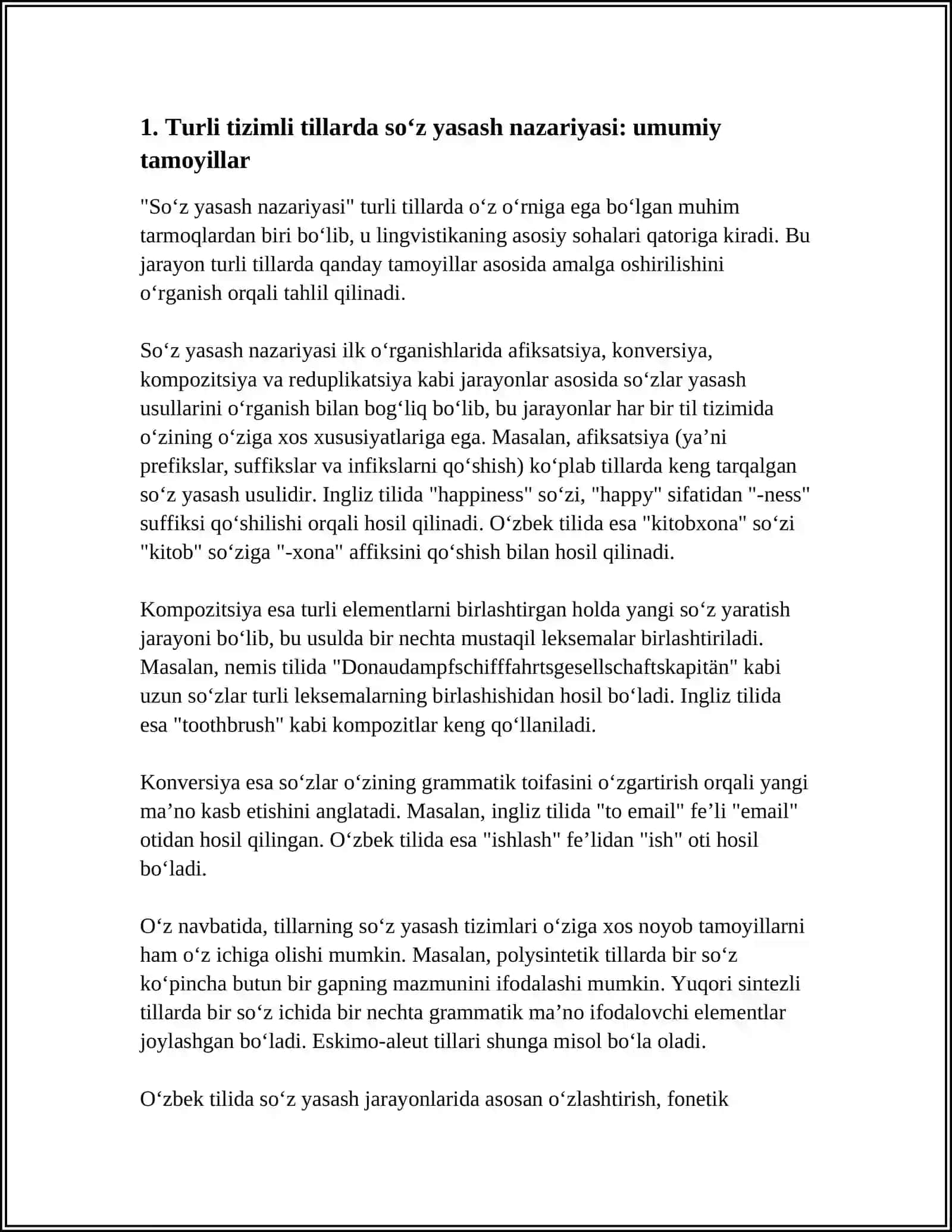 TURLI TIZIMLI TILLARDA SO‘Z YASASH USULLARINING UMUMIY VA FARQLI JIHATLARI 4