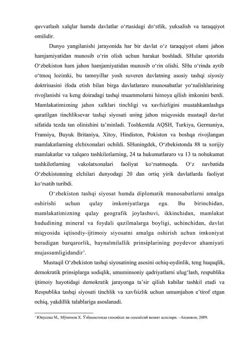 O‘zbekiston va Jahon Hamjamiyati 4