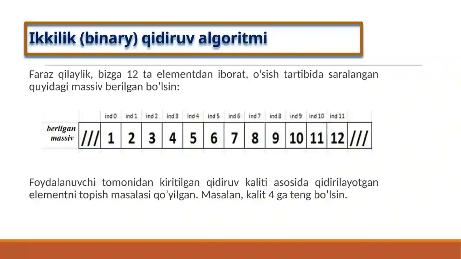 Binar qidiruv algoritmi 4