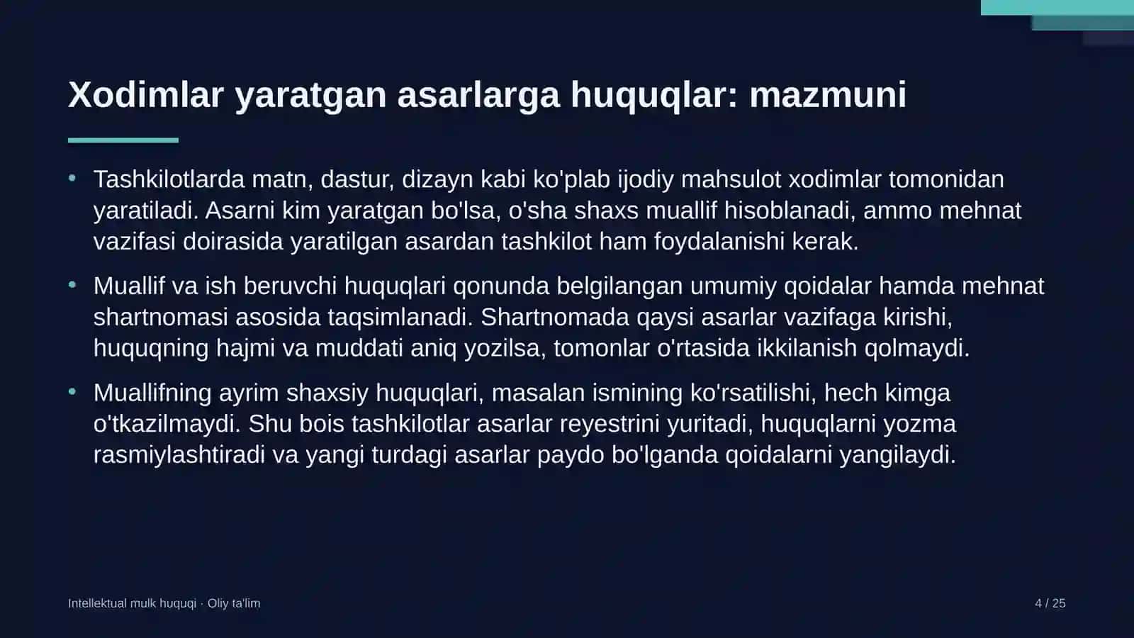 rezina texnika mahsulotlari ishlab chiqarishda xodimlar yaratgan asarlarga huquqlarni tartibga solish 8826 4