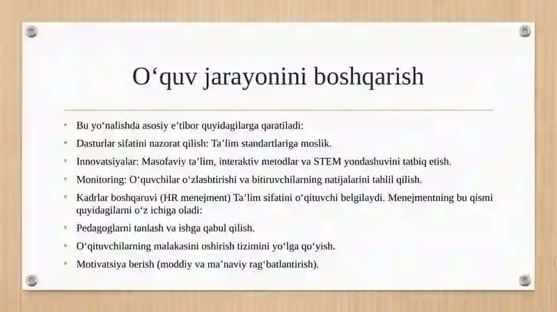 Taʼlim muassasasi menejmenti. 4
