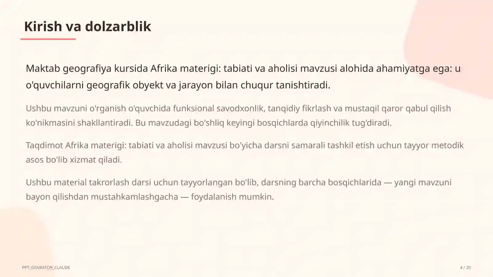 Afrika materigi: tabiati va aholisi (7-sinf) 4