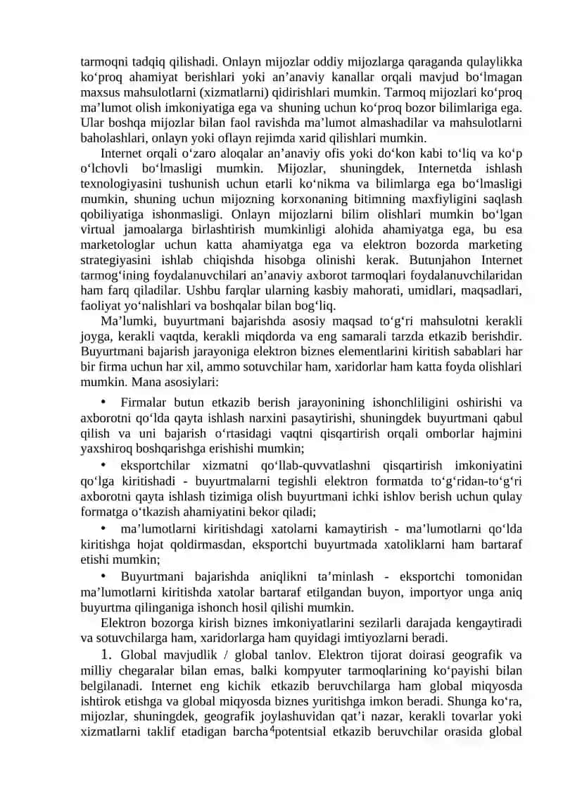 Elektron bozor va electron tovarlar tushunchasi 4