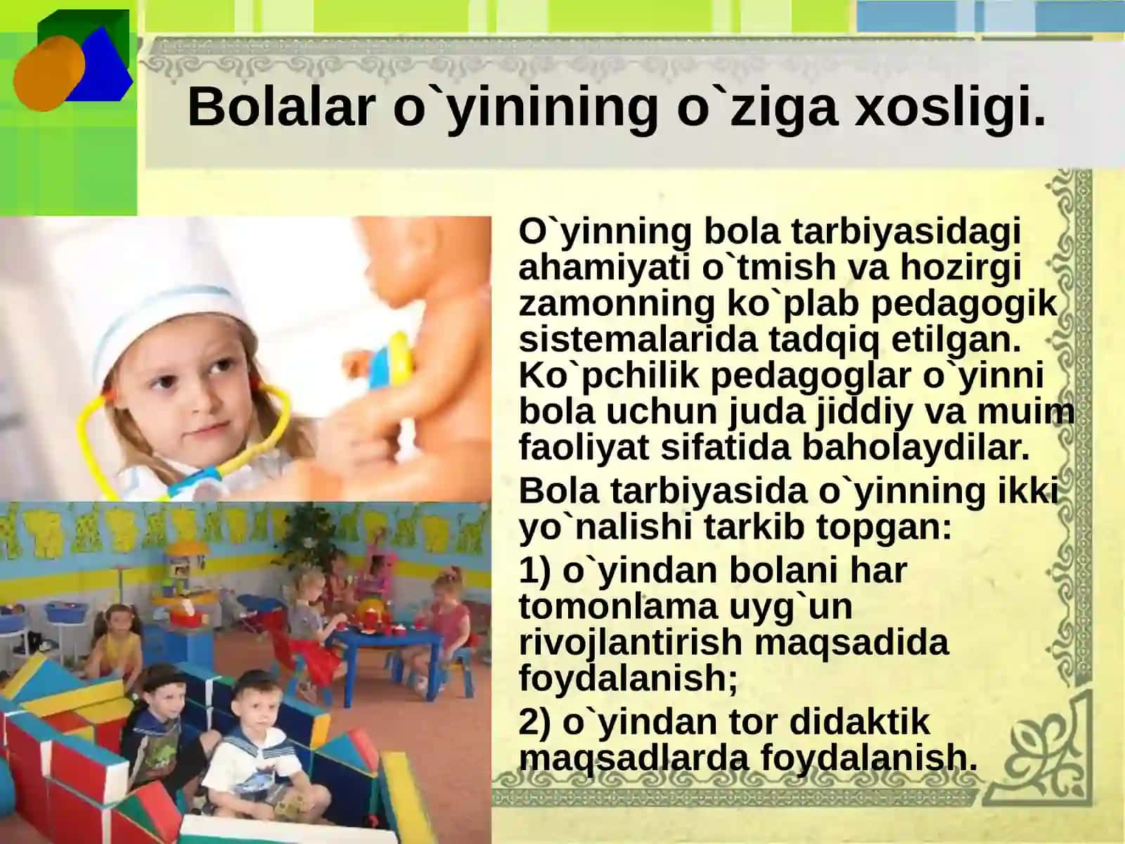 Tabiatga oid o‘yin turlari 4