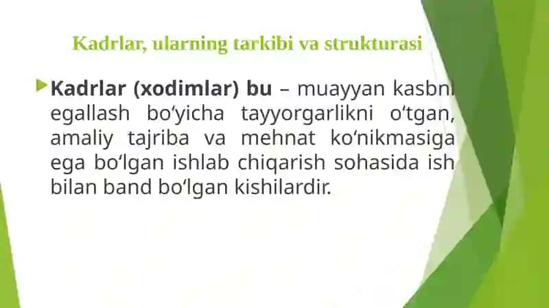 Kadrlar siyosati va uning sanoat taraqqiyotidagi roli 4
