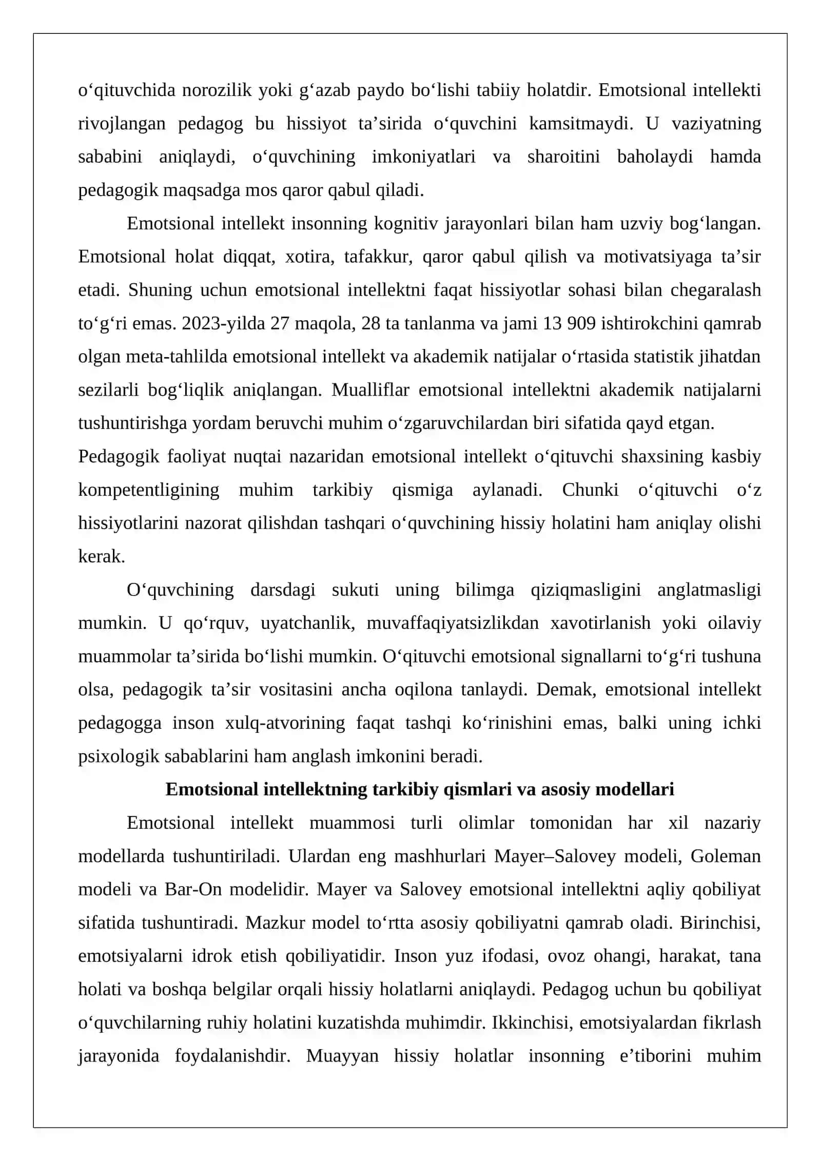 Pedagogik faoliyatda emotsional intellekt va uning ahamiyati 4