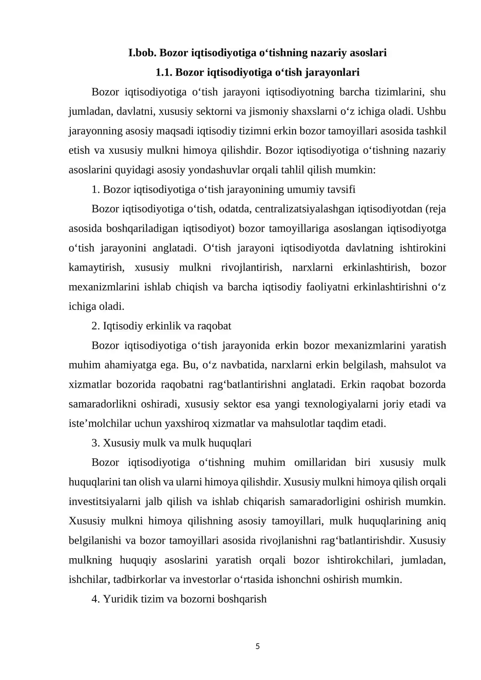 Bozor iqtisodiyotiga o‘tishda davlatning investitsion faoliyatini tartibga solish 4