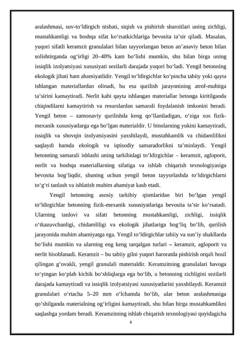 Yengil to‘ldirgichlar (keramzit agloporit nerlit) 4