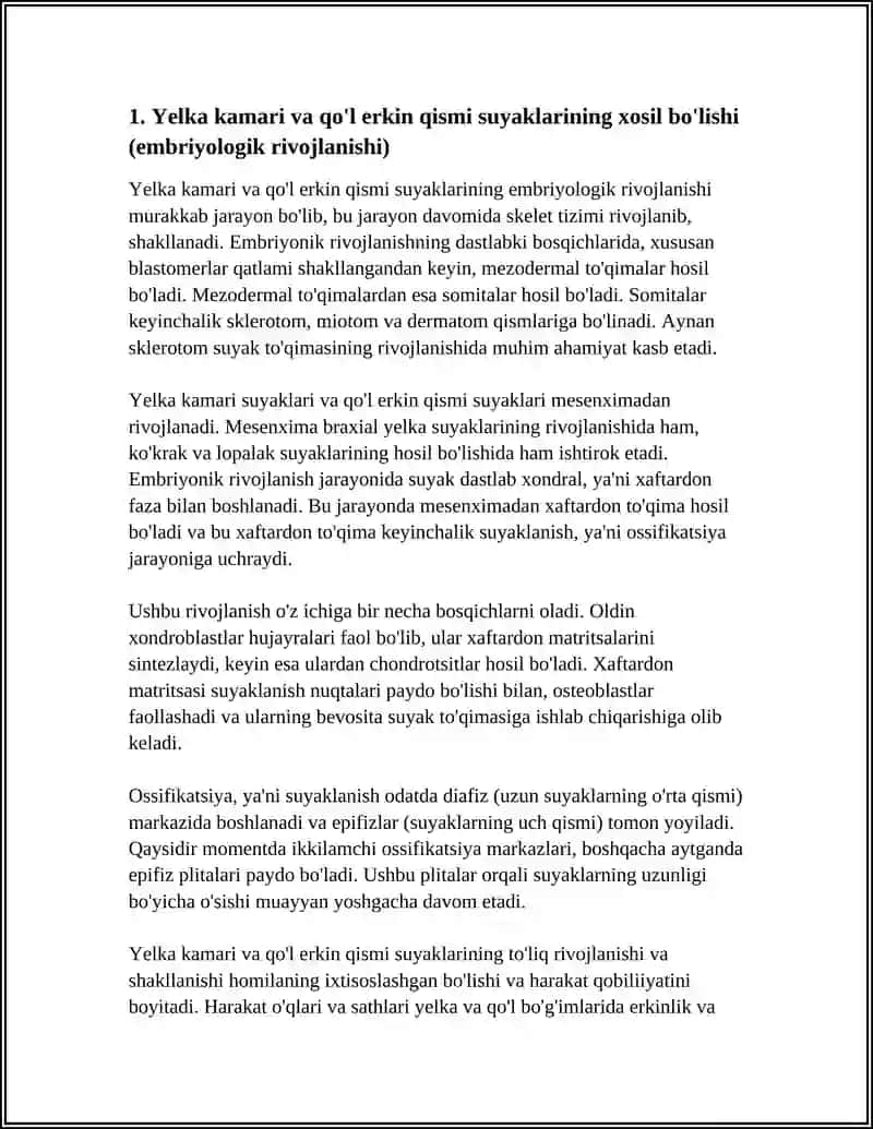 YELKA KAMARI VA QO'L ERKIN QISMI SUYAKLARNING BIRLASHUVI 4