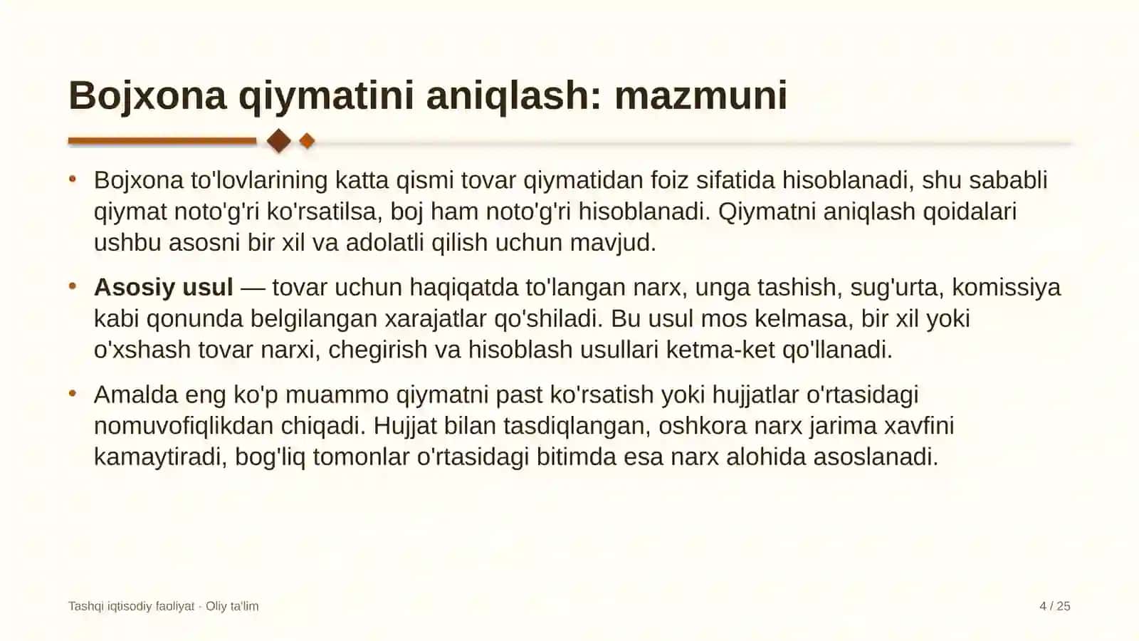 vinochilik korxonalarida bojxona qiymatini aniqlash 8645 4
