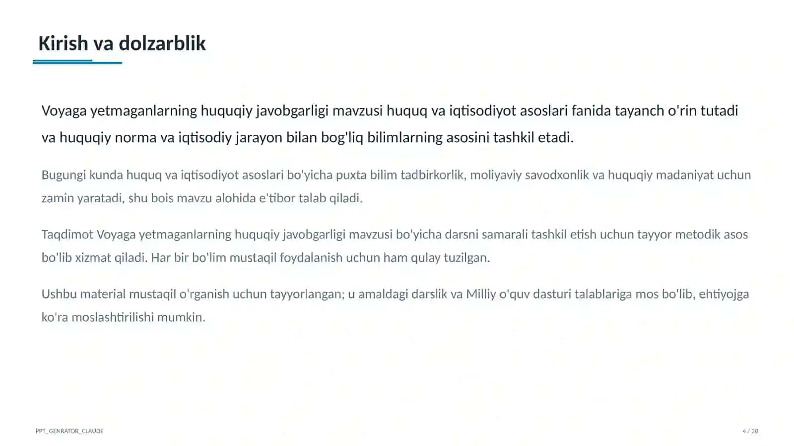 Huquq va iqtisodiyot asoslari (9–11) 4