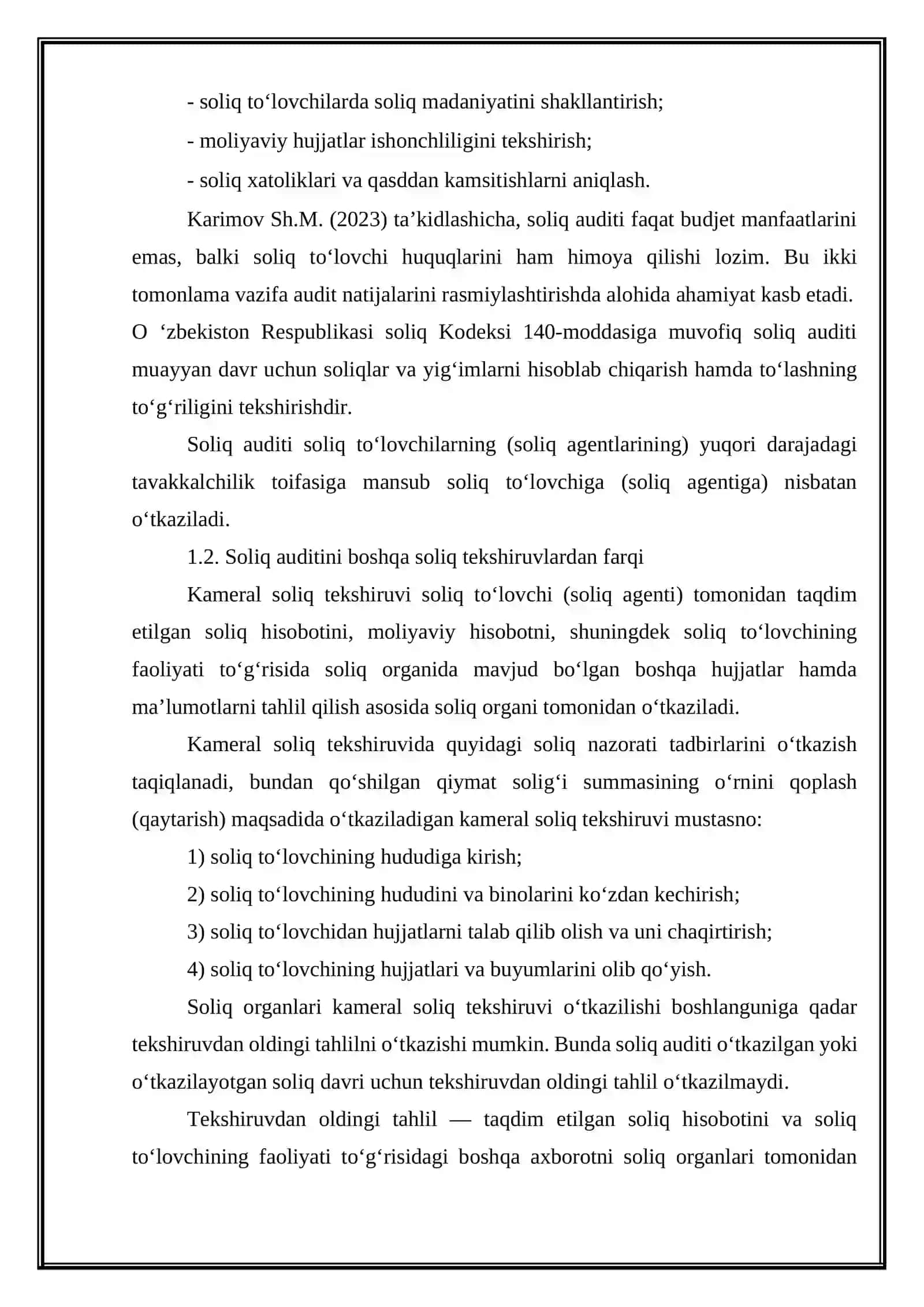 Soliq auditi natijalarini rasmiylashtirishning o‘ziga xos jihatlari 4