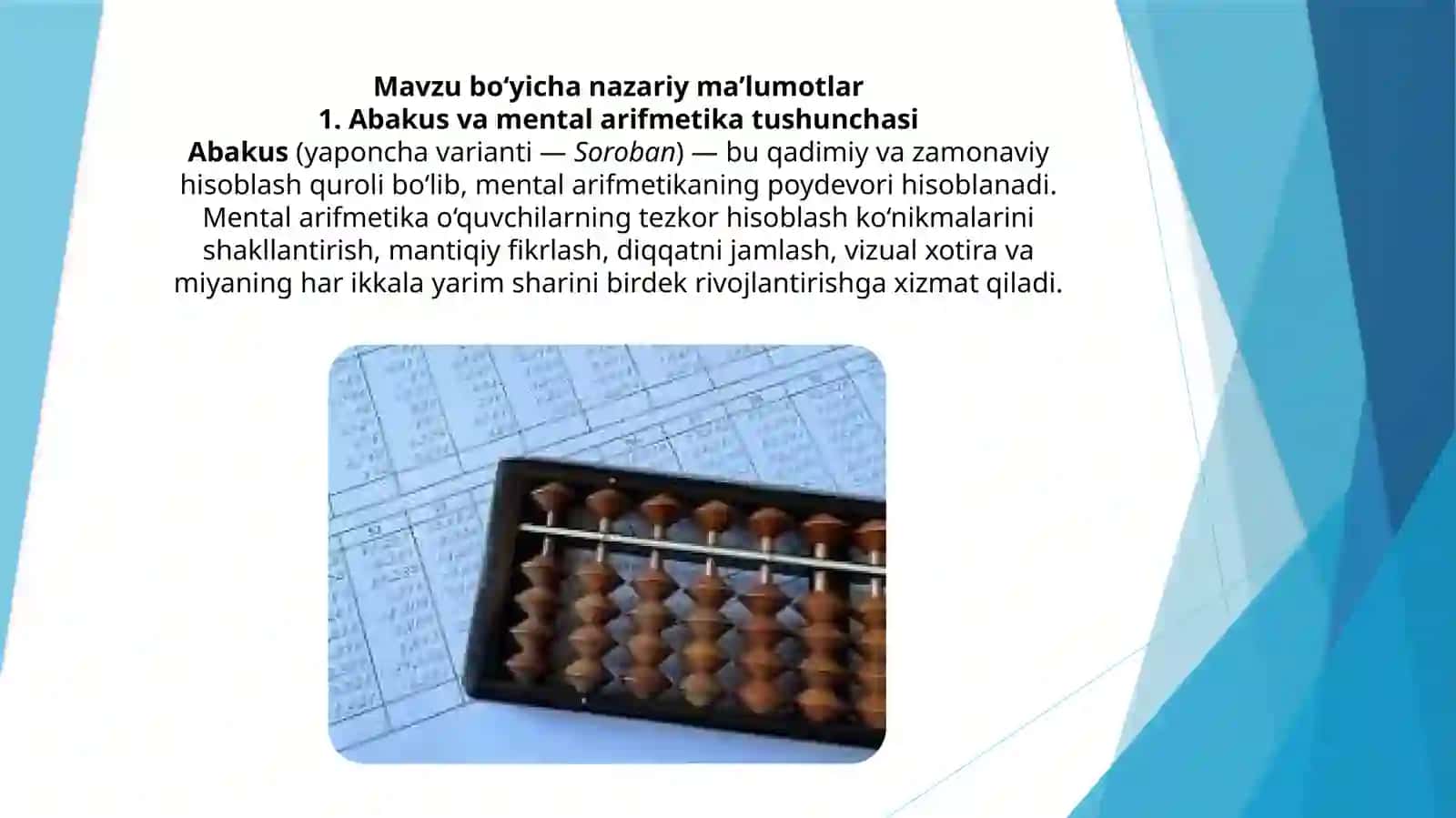 Abakus va mental arifmetika 4