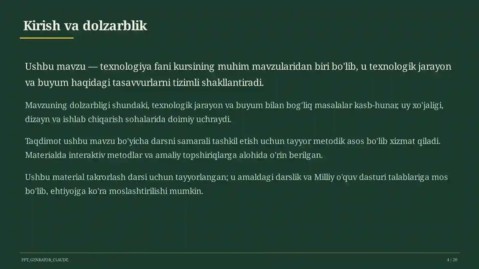 Ishlab chiqarish texnologiyalari va avtomatlashtirish (10-sinf) 4