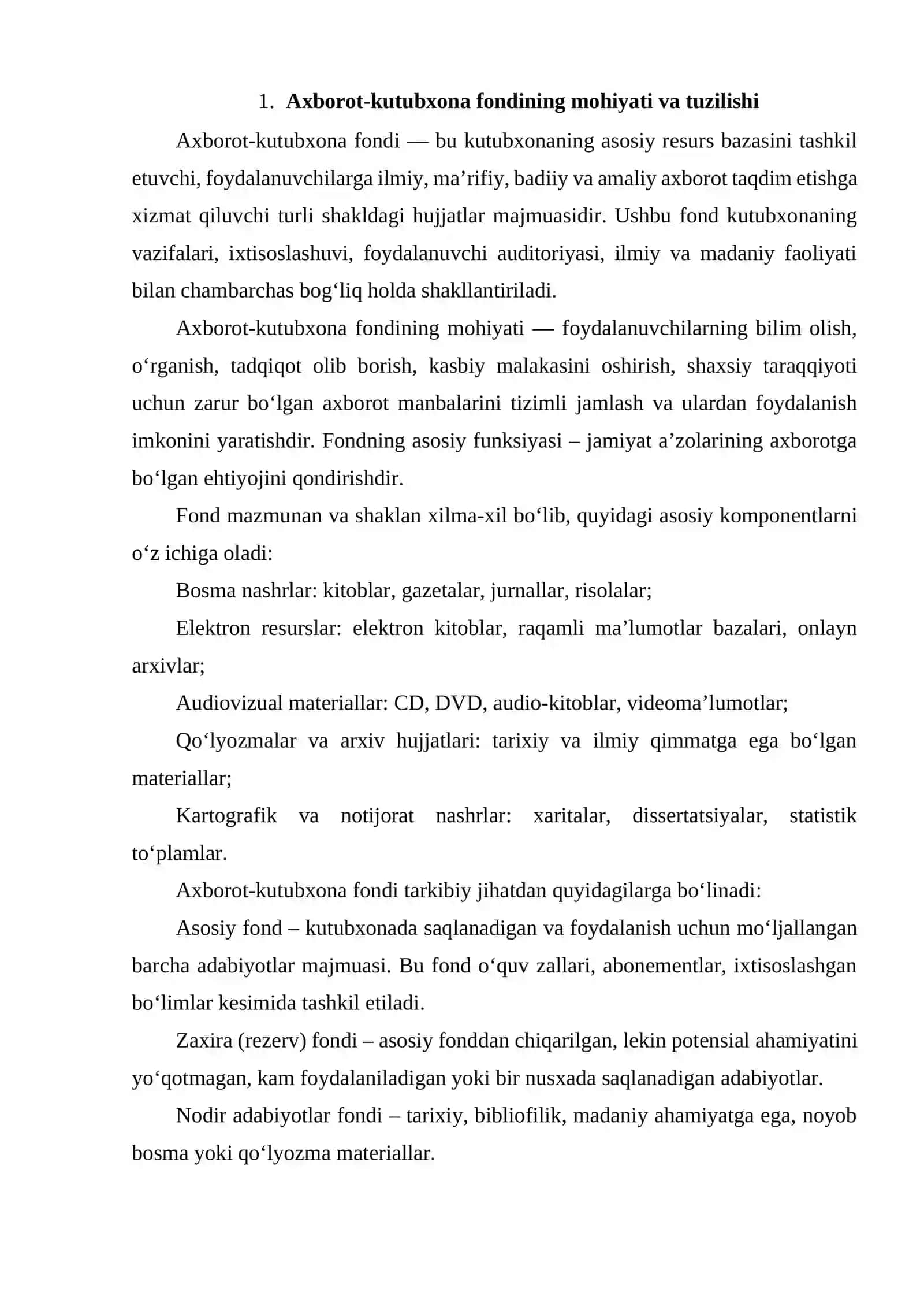AXBOROT KUTUBXONA FONDINI HISOBGA OLISHNING TURLARI VA SHAKLLARI 4