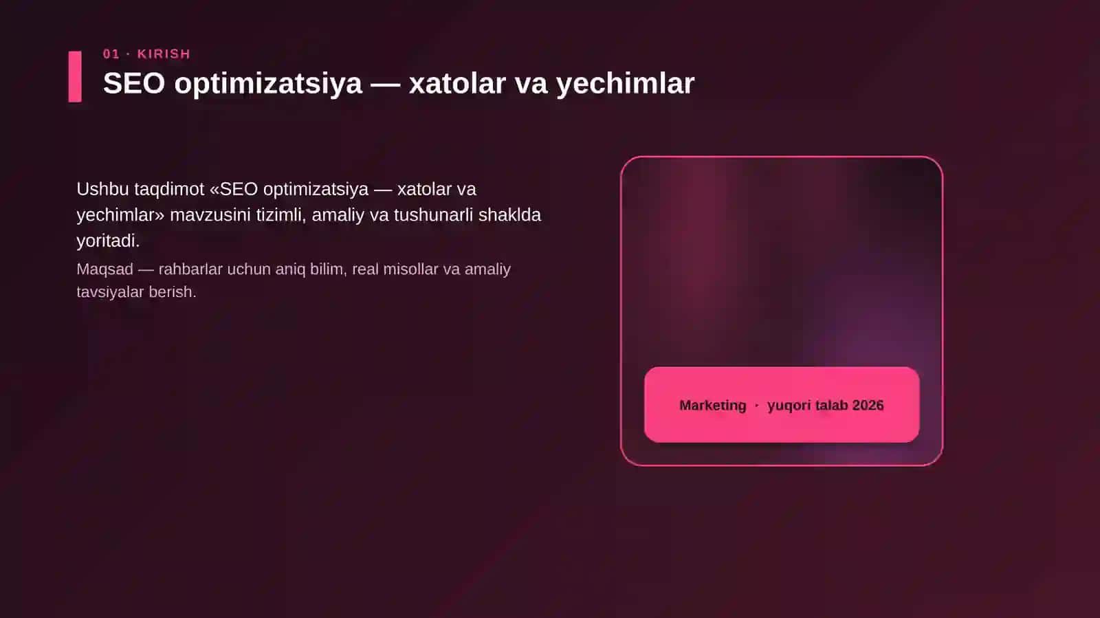 SEO optimizatsiya — xatolar va yechimlar 4