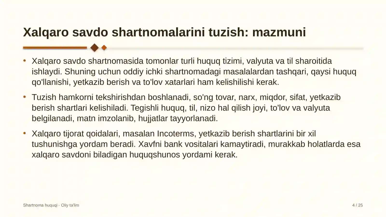 qurilish montaj boshqarmalarida xalqaro savdo shartnomalarini tuzish 8777 4