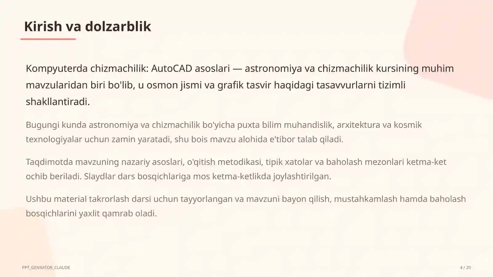 Kompyuterda chizmachilik: AutoCAD asoslari (9-sinf) 4
