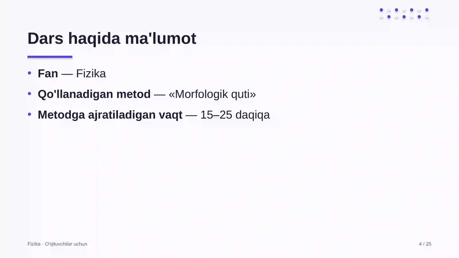 fizika darslarida morfologik quti metodidan foydalanish 9524 4