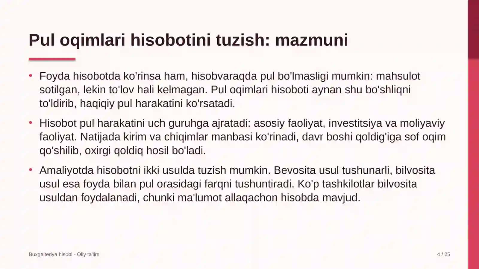 akademik litseylarda pul oqimlari to'g'risidagi hisobotni tuzish 5255 4