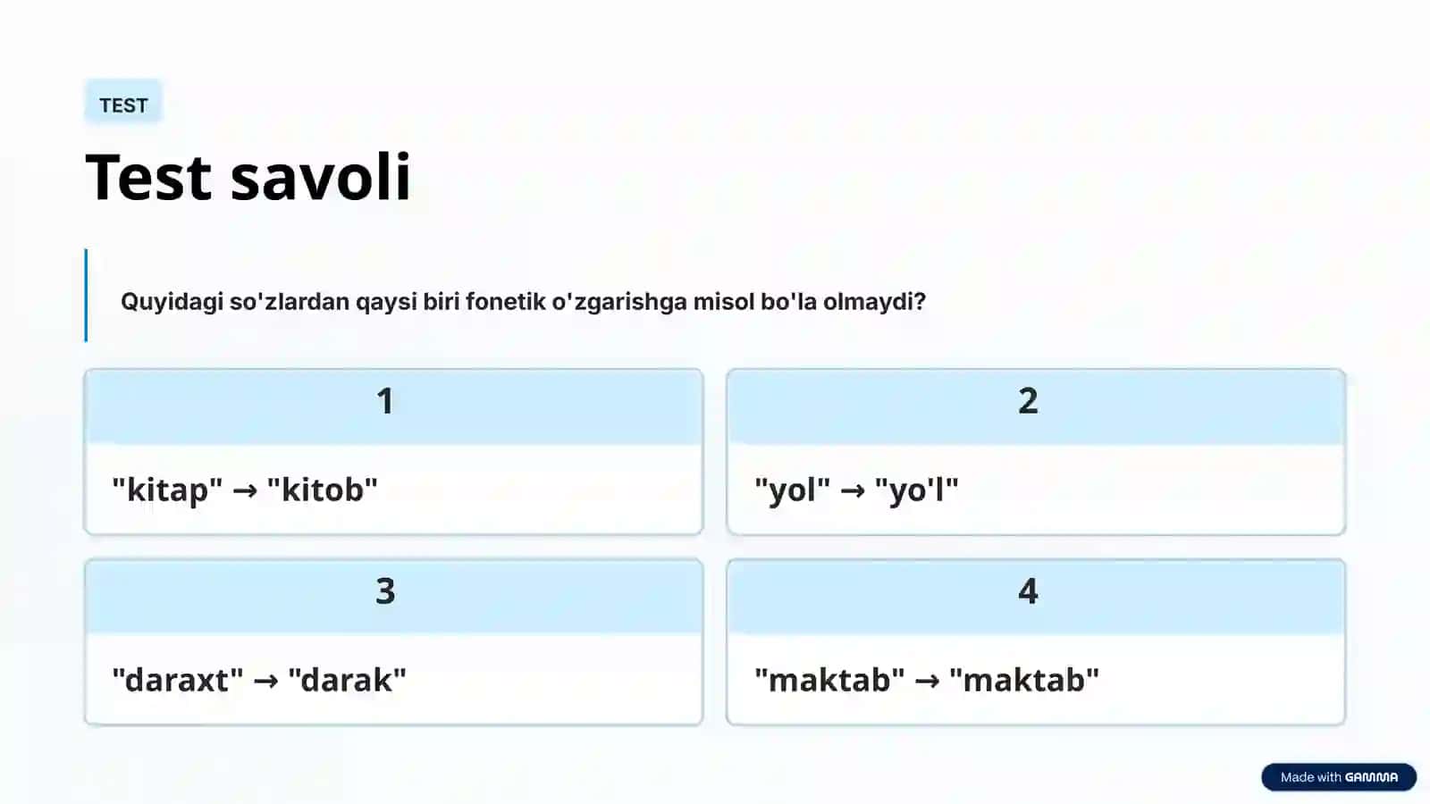 Fonetik o'zgarishlar 4