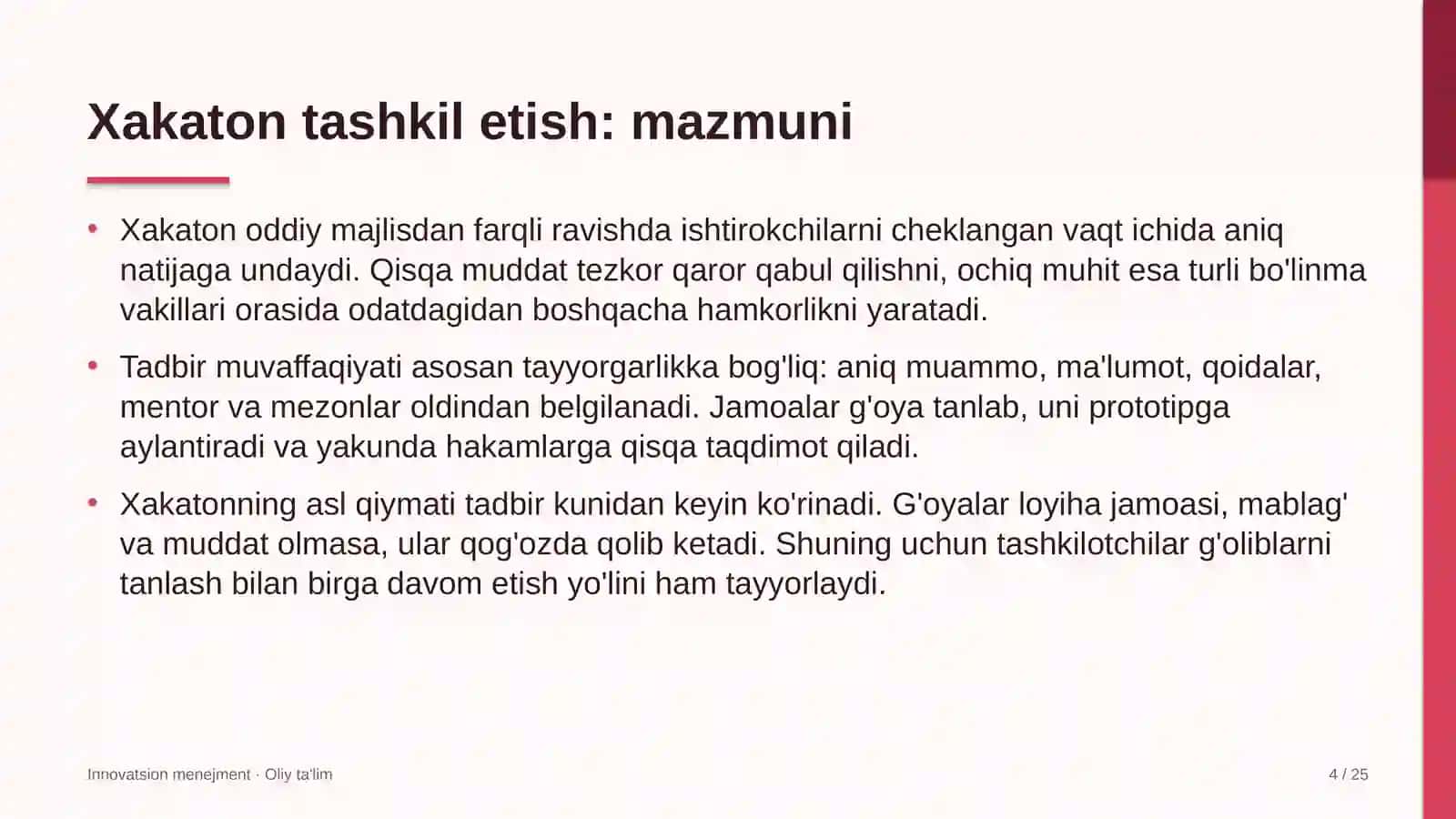 xususiy universitetlarda xakaton tashkil etish 6619 4