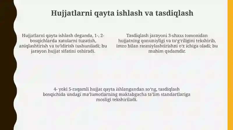 Maktabgacha taʼlimda ish hujjatlari bilan ishlashning turlibosqichlari 4