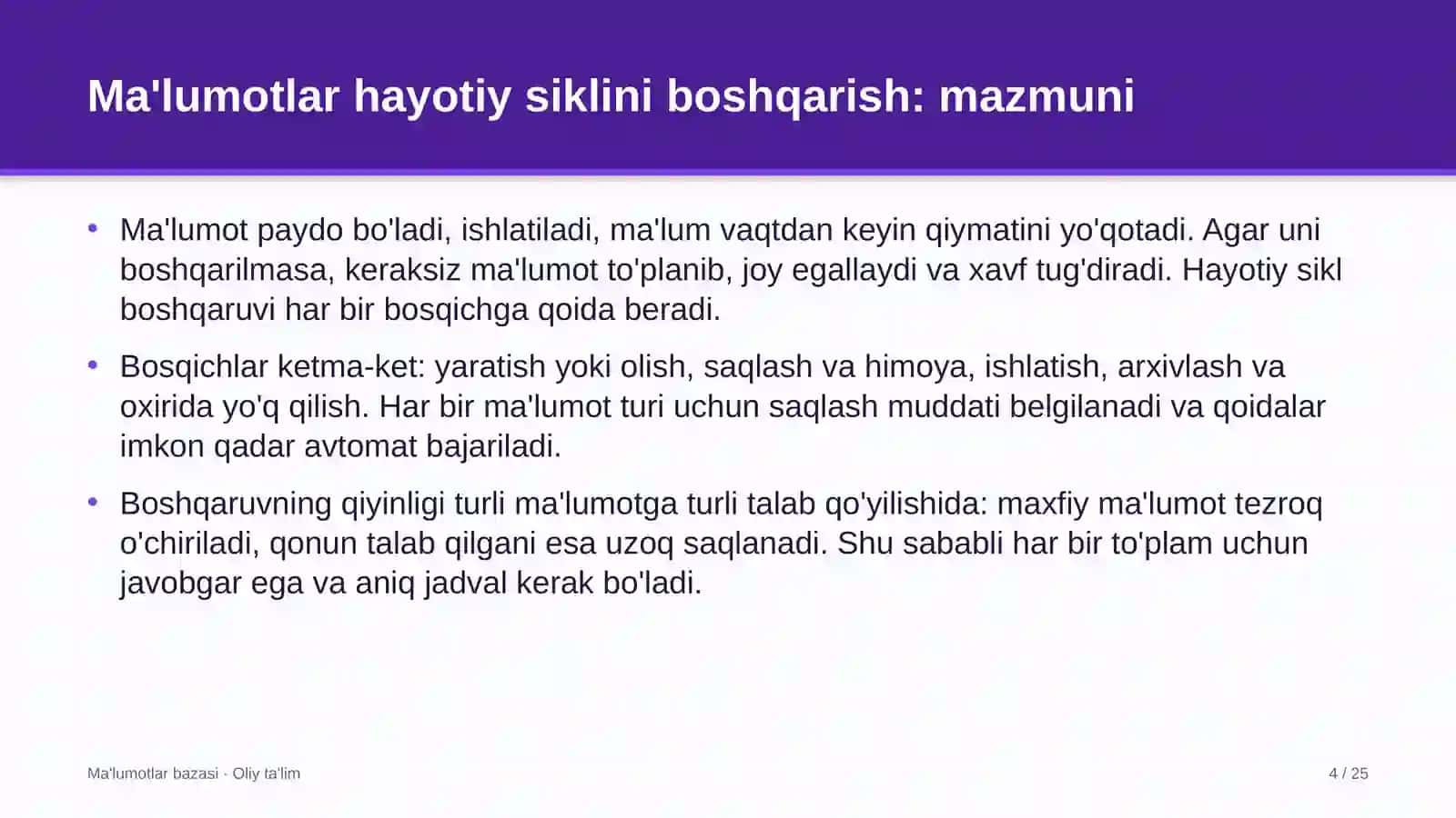 sport turizmida ma'lumotlar hayotiy siklini boshqarish 3167 4