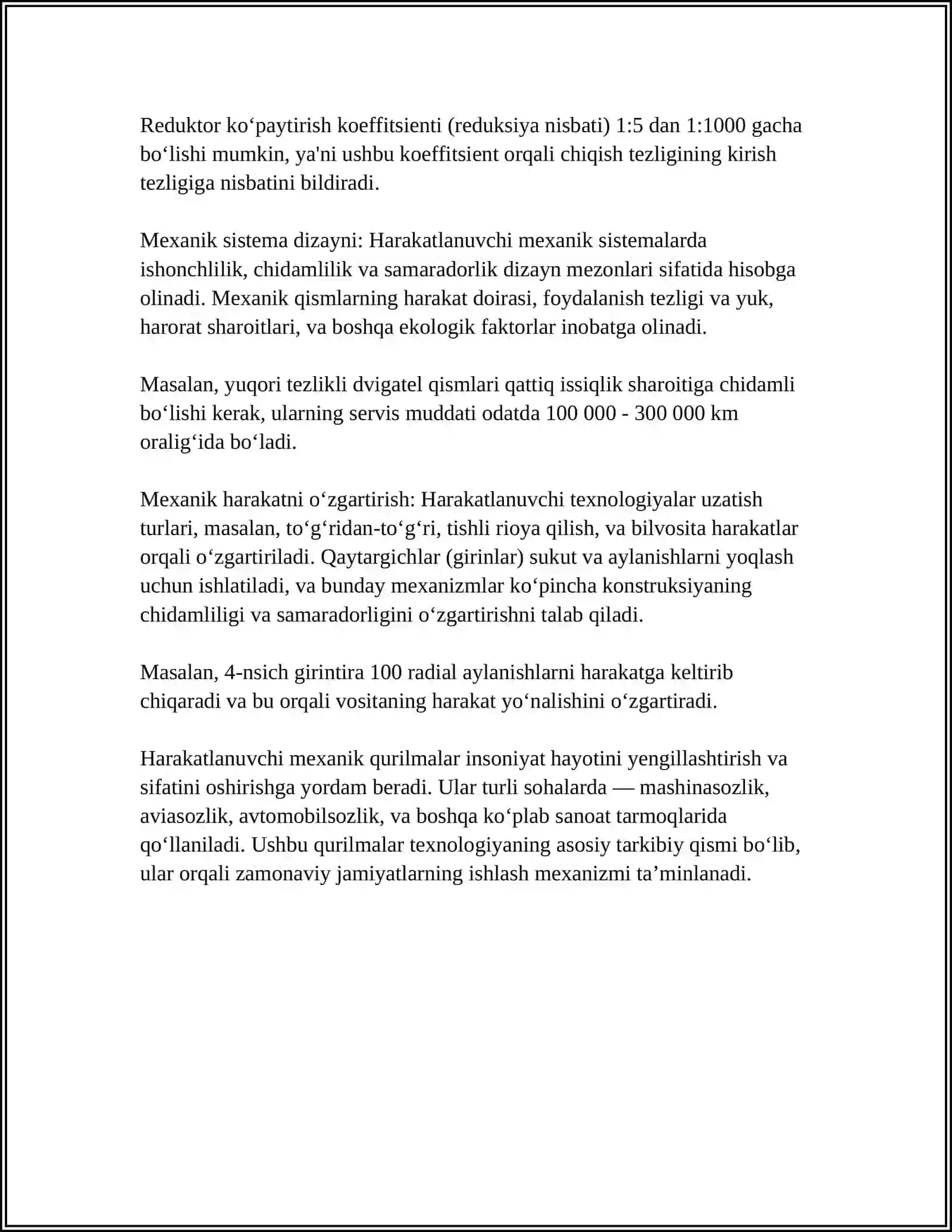 HARAKATLANUVCHI QURILMALAR YASASH.MEXANIKA.MEXANIK BOSHQARUVLI QURILMALAR 4