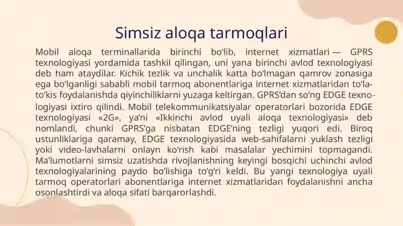 Simsiz aloqa tarmoqlari 4