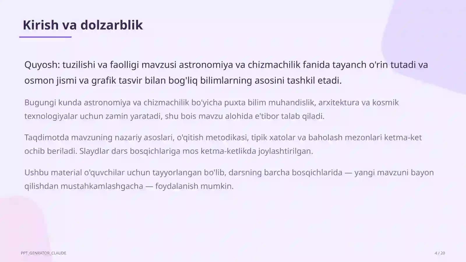 Quyosh: tuzilishi va faolligi (11-sinf) 4