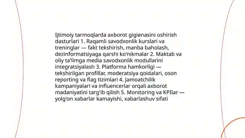 Ijtimoiy tarmoqlardagi mediaekologiyani barqarorlashtirish chora-tadbirlari 4