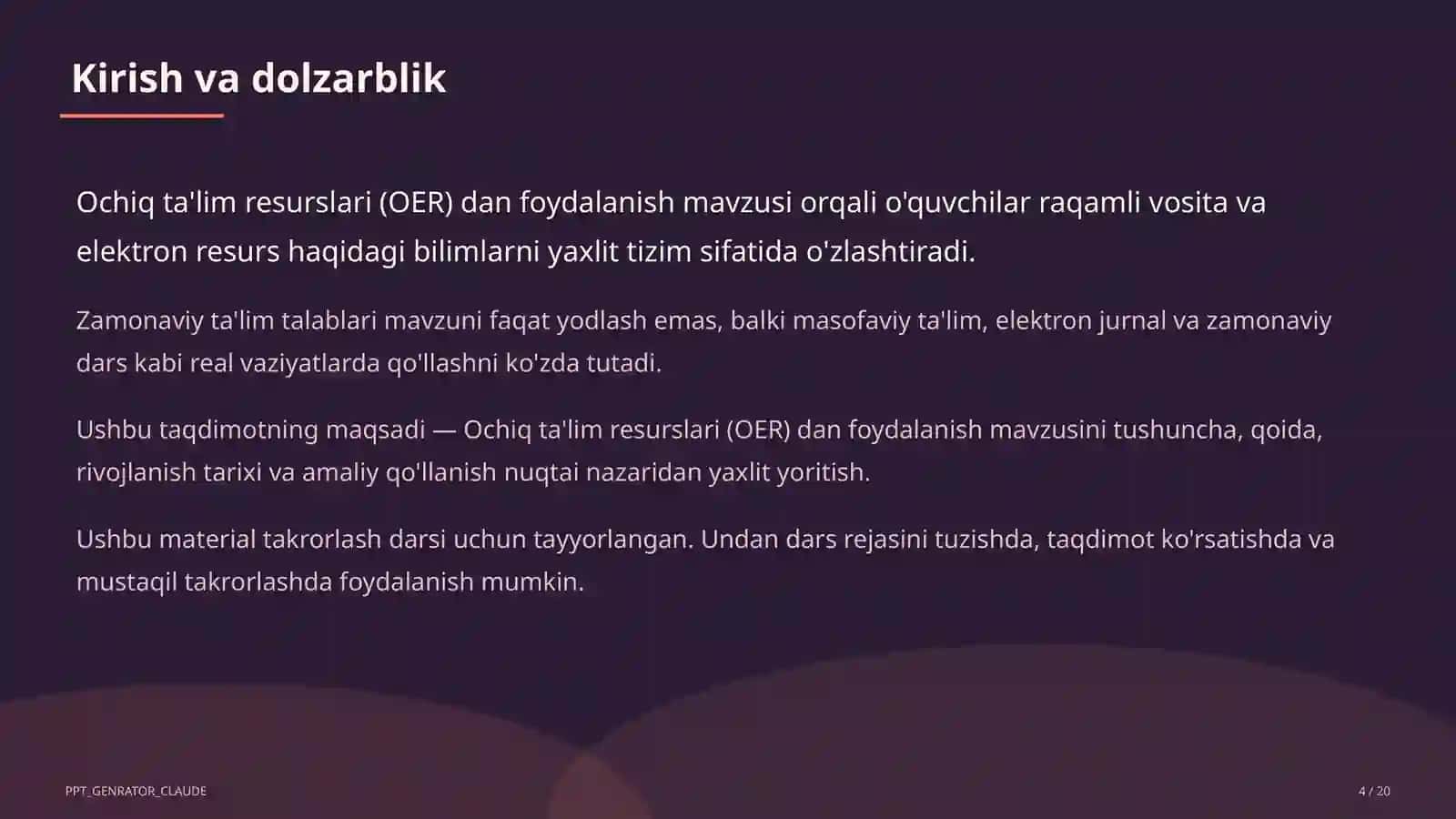 raqamli ta'lim texnologiyalari — takrorlash darsi 4