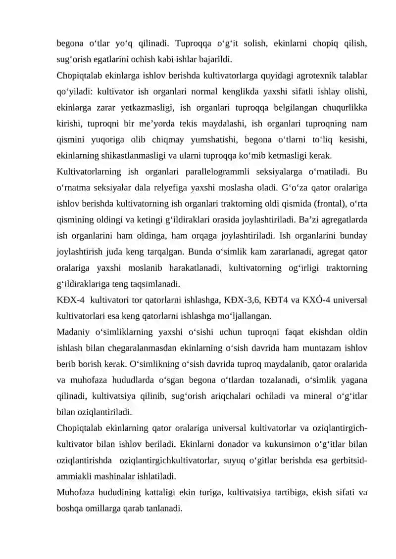 Qator oraliqqa ishlov beruvchi kultivator-oziqlantirgichlar 4