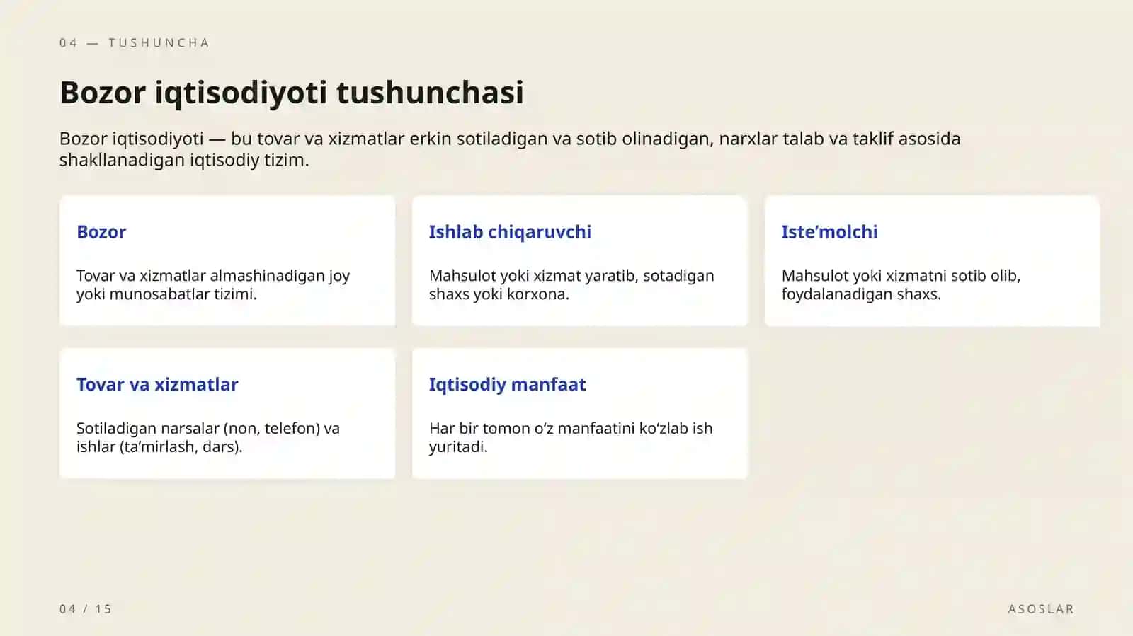 Bozor iqtisodiyoti va uning asosiy tamoyillari 4