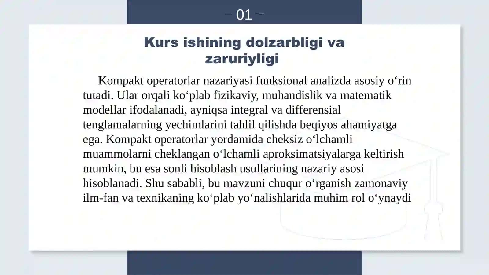 "FUNKSIONAL ANALIZ" FANIDAN Kurs ishi 4