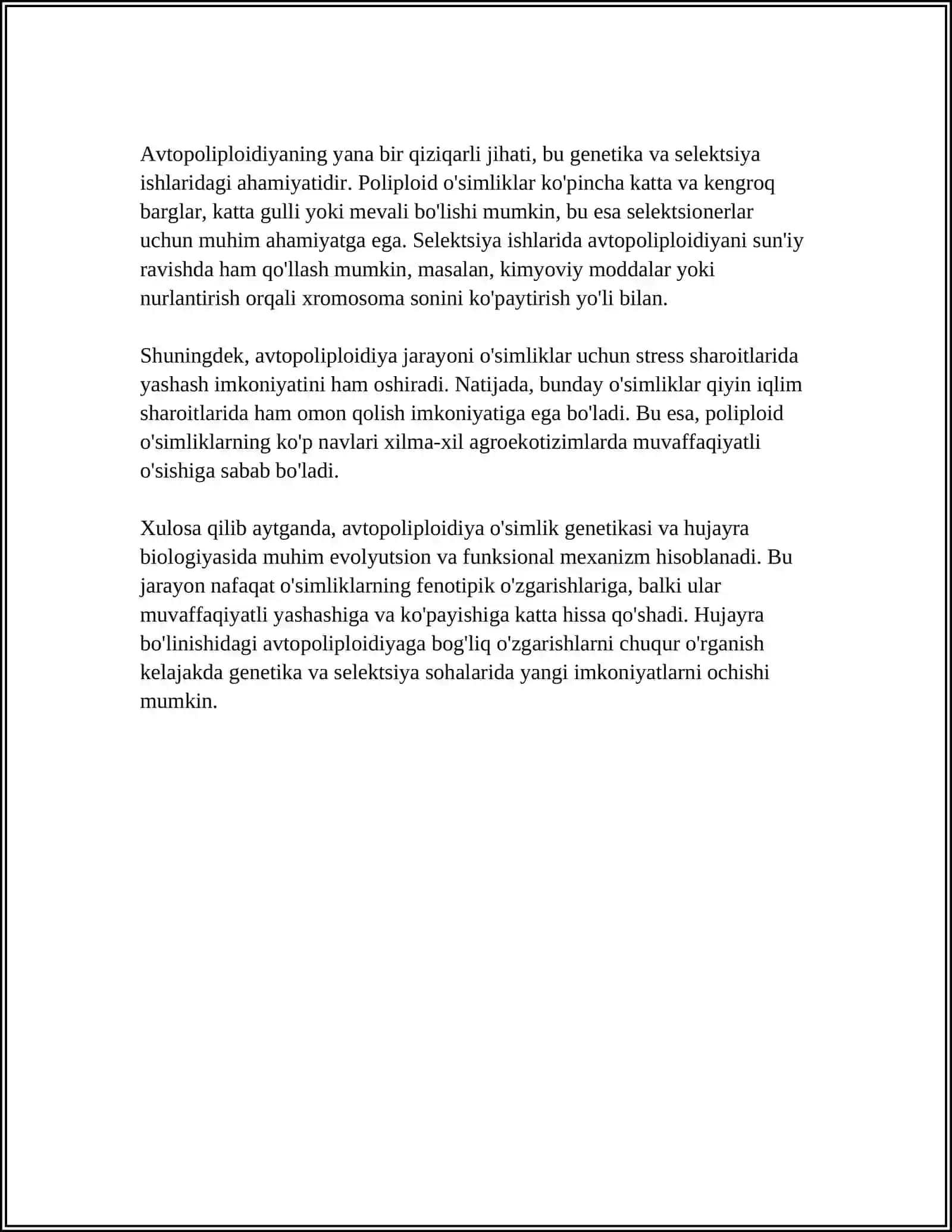 AVTOPOLIPLOIDIYA VA ALLOPOLIPLOIDIYA. SITOPLAZMATIK MUTATSIYA 4