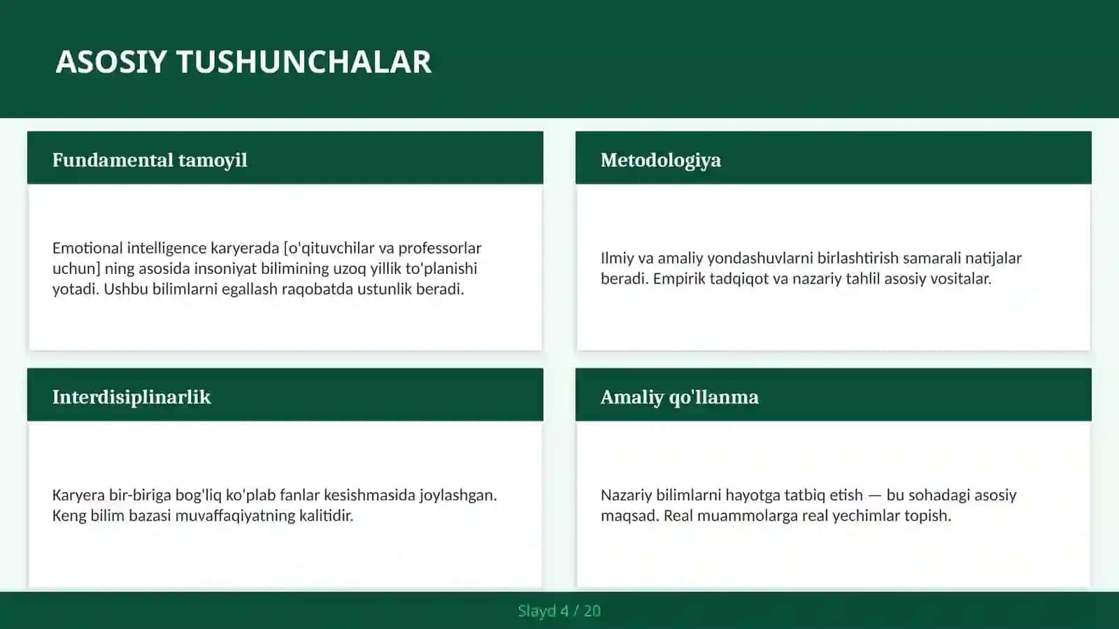 Emotional intelligence karyerada [o'qituvchilar va professorlar uchun] 4